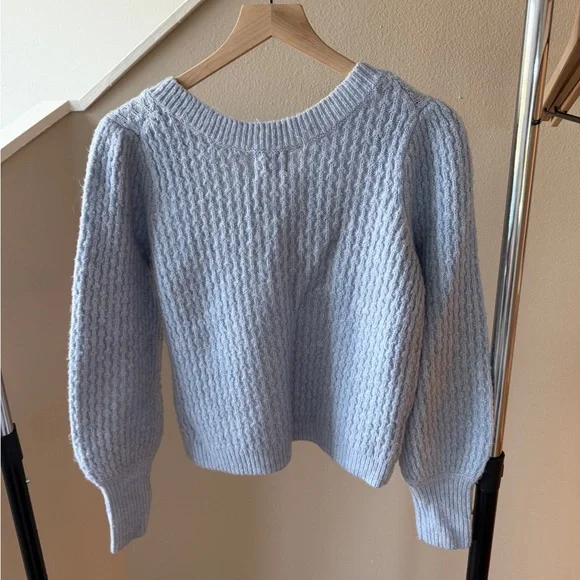 Hippie Rose Sky Blue V-Neck Sweater - Picture 4 of 4